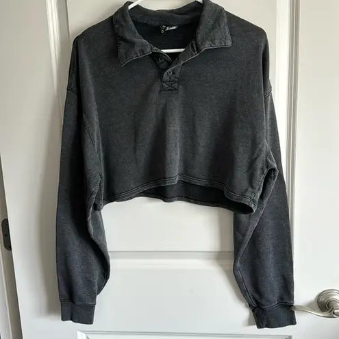 H&M Collared oversized cropped sweatshirt