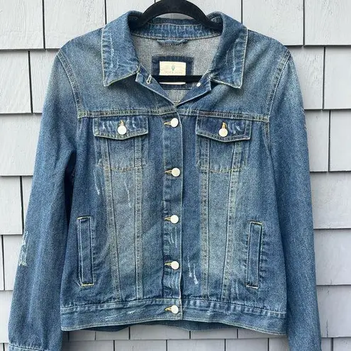 Jade & Ivory blue denim jacket with studded detail size Medium