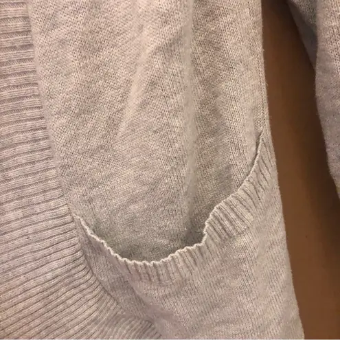 Sans Souci Open Front Ribbed Pocket Cardigan Grey Small