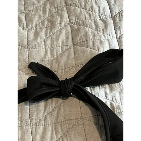 Beaudrm Tiered Mini Dress Size XL Black Sleeveless Halter Tie Neck Cross Pendant