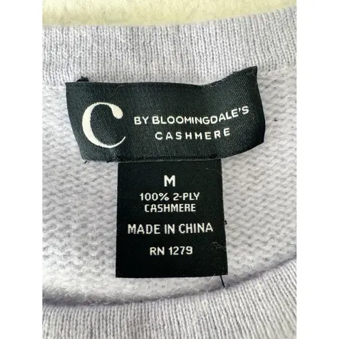 C by Bloomingdales Cashmere Women's Short Sleeve Sweater M Serenity Blue Size M