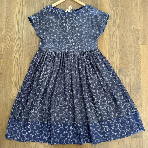 Comme des Garçons Tricot Comme des Garcons Short Sleeve Printed Dress in Indigo & White Size Small