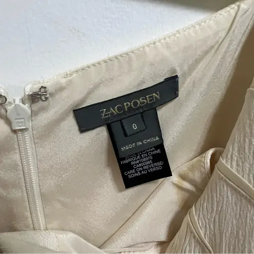 Zac Posen Cream textured crepe a-line dress