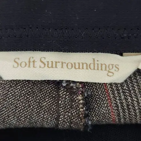 Soft Surroundings Brown Plaid Pull-on Dress Pants Size Medium Preppy Plaid Pants