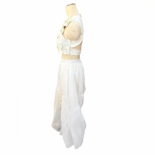 Aje Splendour White Skirt Set with Floral Details size 2, new