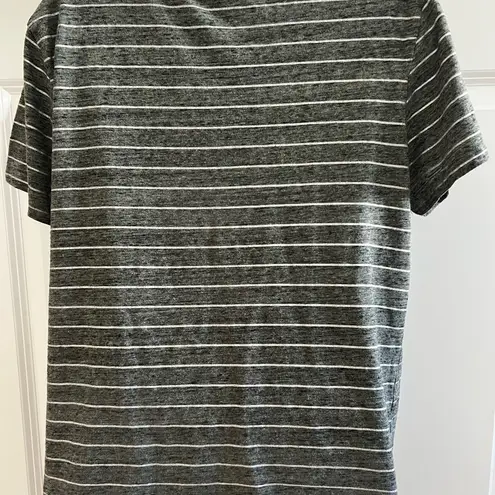 Christopher & Banks Christoper and Banks, Gray and white stripped t-shirt. Size large