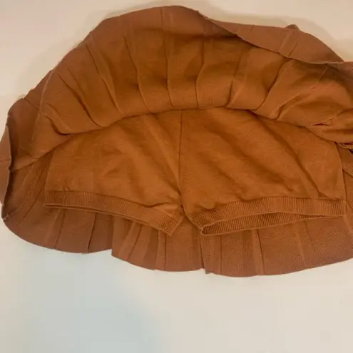 Brown Daisy Min Skirt Pleated Ladies Sz L Terra Cotta Size L