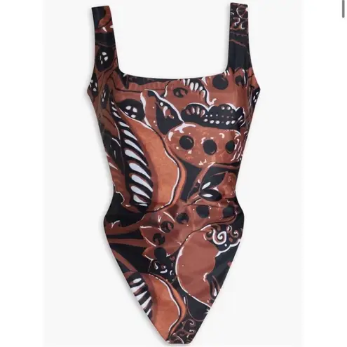 Mara Hoffman Idalia One Piece Swimsuit Brown Print NWT Sz XS