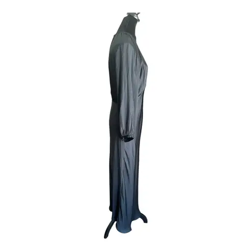 Moodie Satin Balloon Long Sleeve Maxi Dress Women’s Size Large Witchy Elegant Black