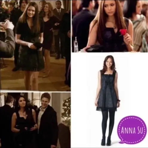 Anna Sui Tea Mini Dress Lace Detail Bowtie Square Neck Sleeveless Fully Lined 0