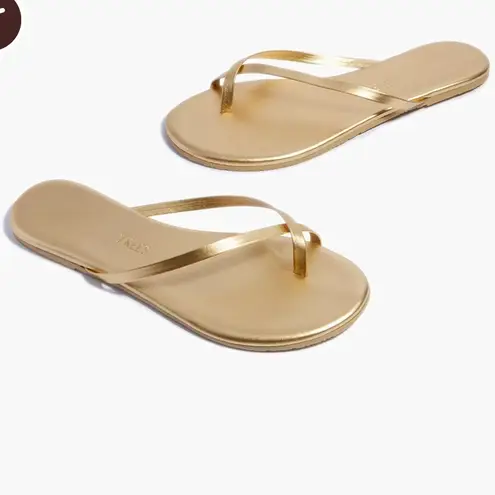 Tkees Riley Blink Sandals Metallic gold flip flops NEW Size 7
