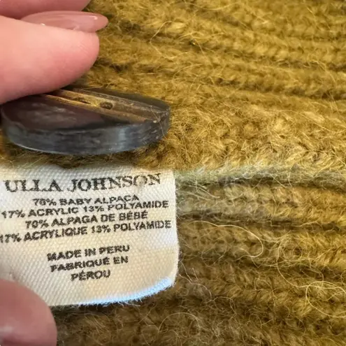 Ulla Johnson - Greta Alpaca Wool Knit Cardigan Olive Tapenade Sz M