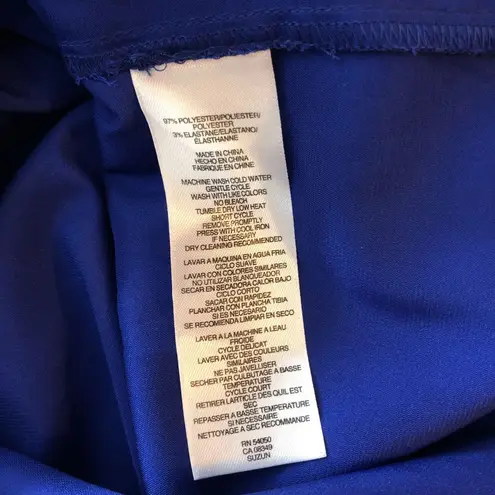 Kasper Separates Womens Shell Tank Top Pleated Satin Blue S