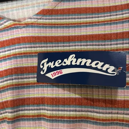 FRESHMAN 1996 Striped Shirt Mini Dress Size XS Pink