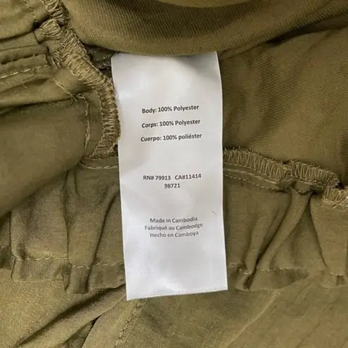 NWT Motherhood Maternity Underbelly Olive Satin Jogger Pants Women’s Size Large Green