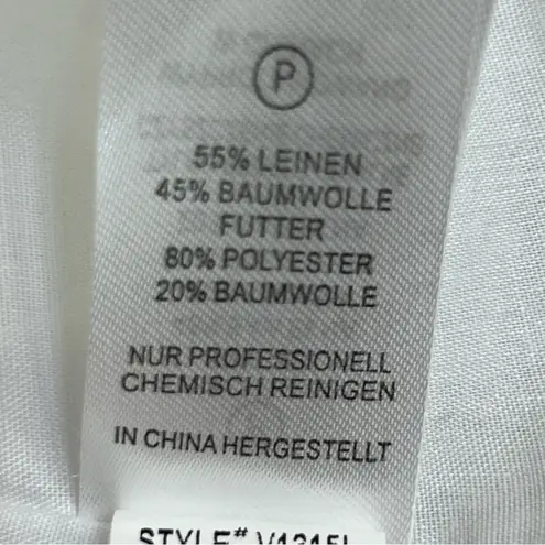 Vintage Dalia White Open Front Linen Blend Lined Jacket w/Lower Waist Po… Size M