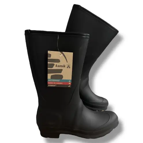 Kamik Womens 9 Black Rubber Rain Boots