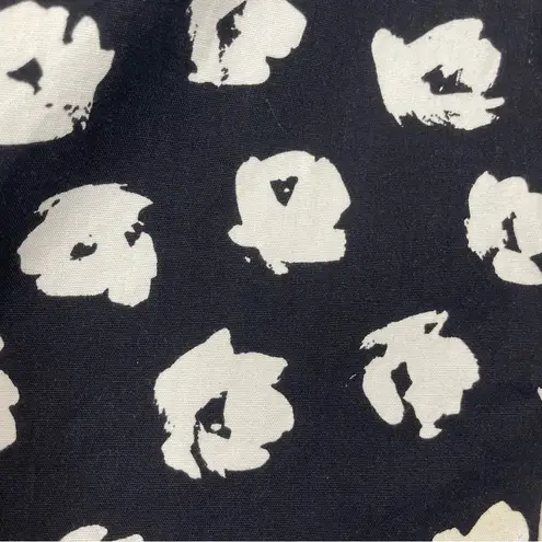 Vintage Dress Floral Party Puffed Sleeves 1980s Flared Skirt Princess Seams Black Size M