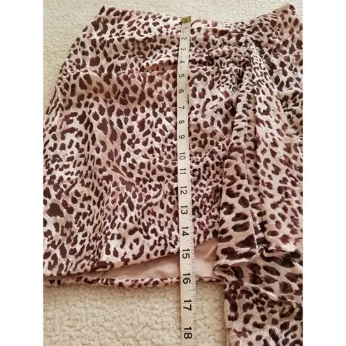 Naked Wardrobe The Statement Leopard Print Mini Skirt Size S Brown