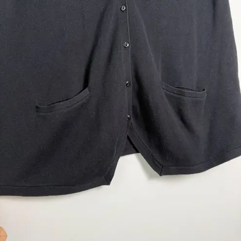 Norma Kamali Vintage Slouchy Knit Sweater Vest 100% Cotton Black Size XL