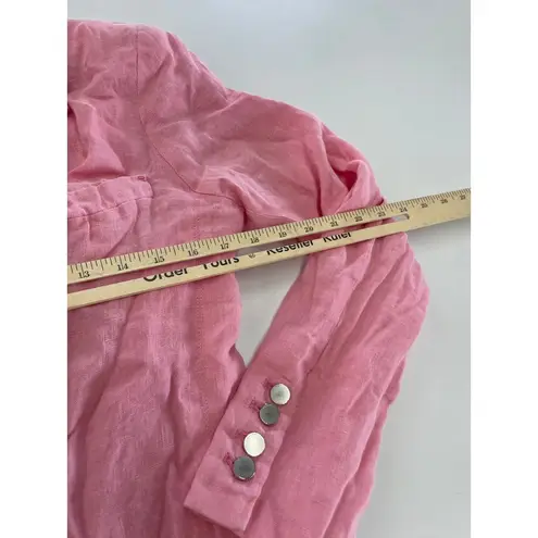 DL1961  Blazer Womens X Small Pink Flamingo Collared Slouchy Linen Jacket