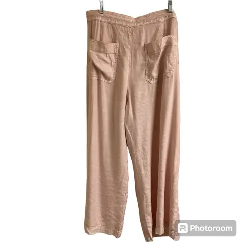 American Eagle  Outfitters Super High Rise Crop Wide Leg Linen Pants Women 16 Reg