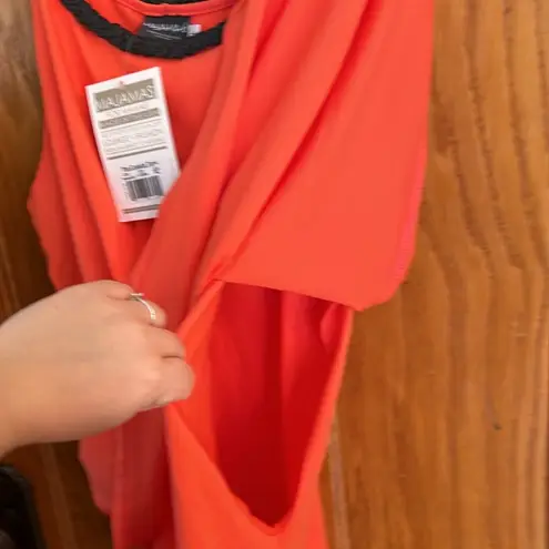 MAJAMAS NWT maternity nursing tank top coral braided neck size XL Pink