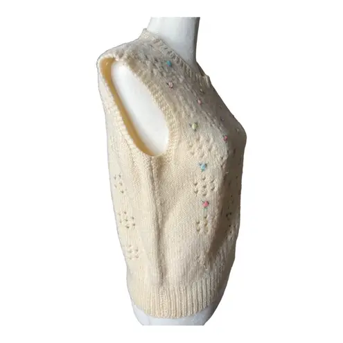 Smith Bermuda vintage pointele floral embroidered vest size small to medium