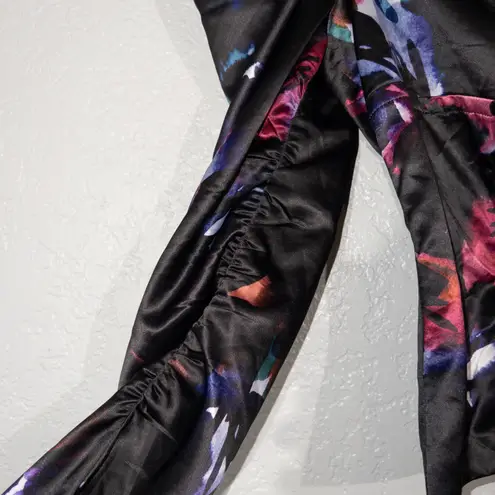 Badgley Mischka New Black Bustier Floral Top Size 6