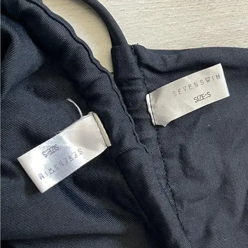 Seven Swim Bikini triangle halter cara brazilian womens Black (small)