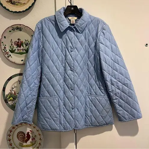 Brooks Brothers 346 Womens Light Blue Quilted Jacket Full Zip