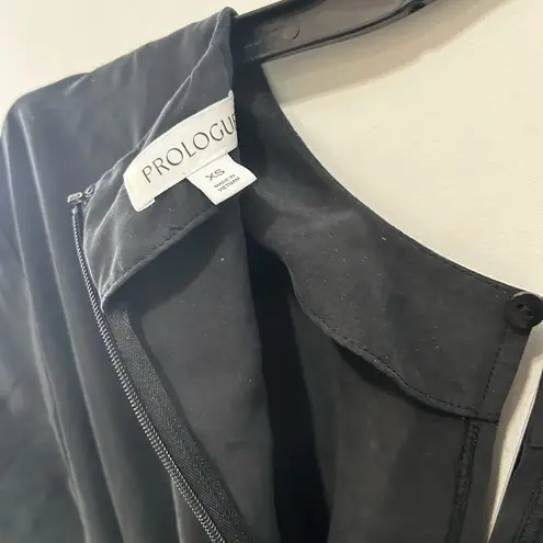 Prologue NWOT Elegant Black Microsuede Black Twist Tie Midi Dress