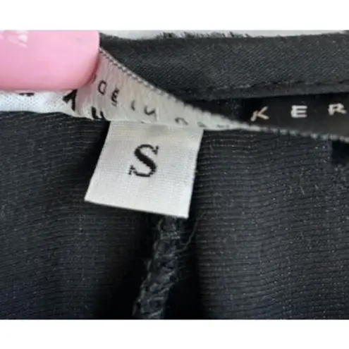 Bryn Walker Size Small High Low Midi Dress Velvet Black Lagenlook Silk Blend