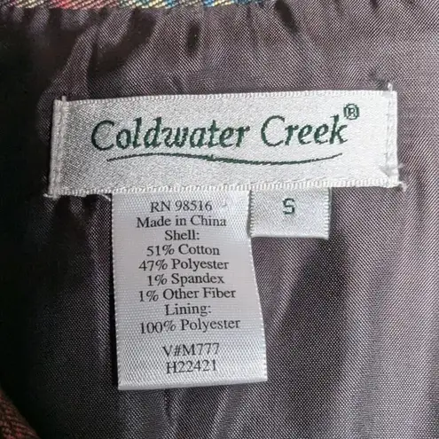 Coldwater Creek Vtg Y2K Black Muted Color Paint Splatter Button Up Jacket S