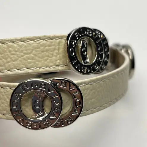 BVLGARI Double Coiled Ivory Leather Double Wrap Bracelet - Preowned