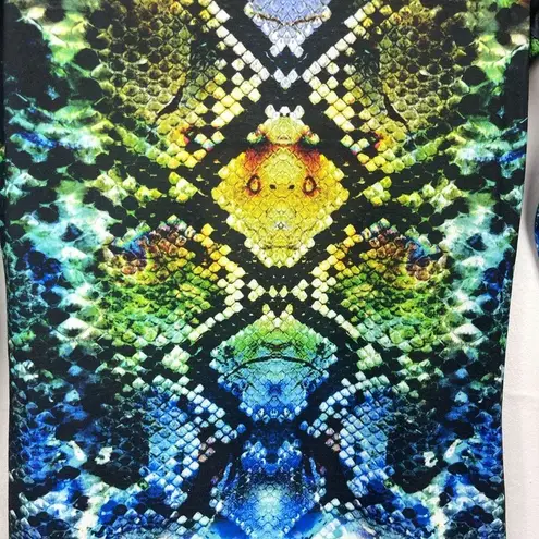 Topshop  Jewel Tone Snake Print Long Sleeve Midi Dress