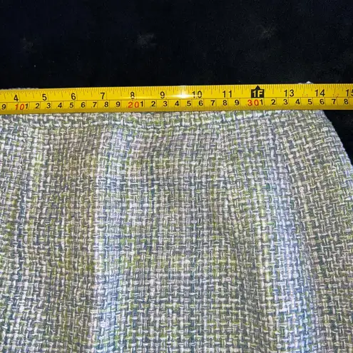 Pendleton Silk Blend Tweed Skirt Petite Size 10 Blue Green Woven Career