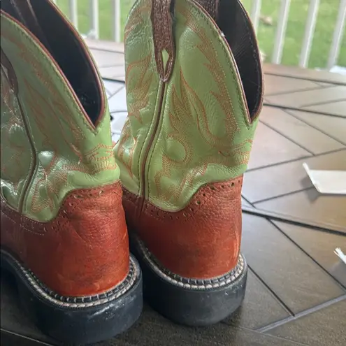 Justin Boots Gypsy Cowgirl Collection mint green brown western boots size 6B