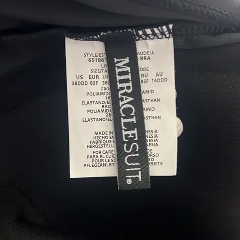 MiracleSuit Underwire Plunge Bra Top in Black, NWT, Size 38 DDD