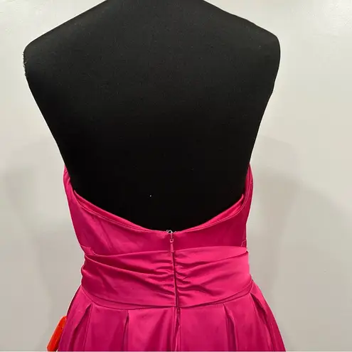 Mac Duggal 26531 Pleated Charmeuse Halter Gown Belted Formal Magenta Halter