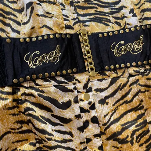 COOGI Vibate Tiger Print Shirt Dress with Belt