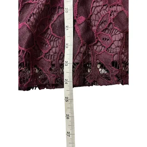 Vila Clothes Women's Wine Laced Long Sleeve Top Size M