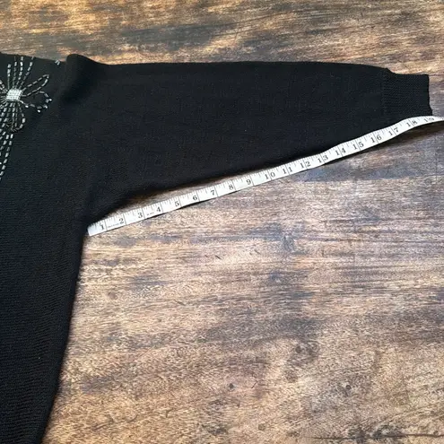 Draper's & Damon's pullover black beaded Sweater size extra Large long sleeve