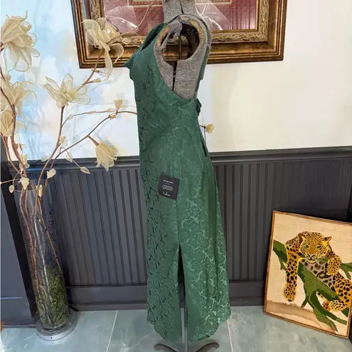NWT Lulus You're My Type Sage Green Satin Jacquard Midi Slip Dress ~ Size M 🧡🍄 Size M
