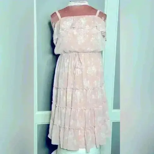 Francesca's mi ami Candice Floral Flounce Maxi Dress (V12) Pink Size 1X