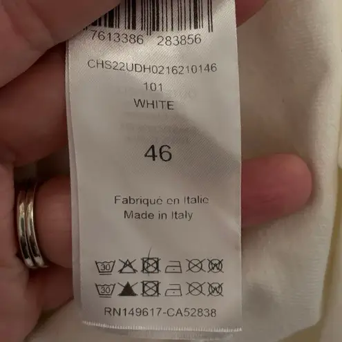 See By Chloe  Size 46 US 14 Denim Popover Shirt White Flower Cutouts FLAW