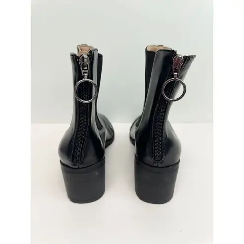 Journee Collection Nigella Booties Size 11 Black Vegan Leather Zip Block Heel