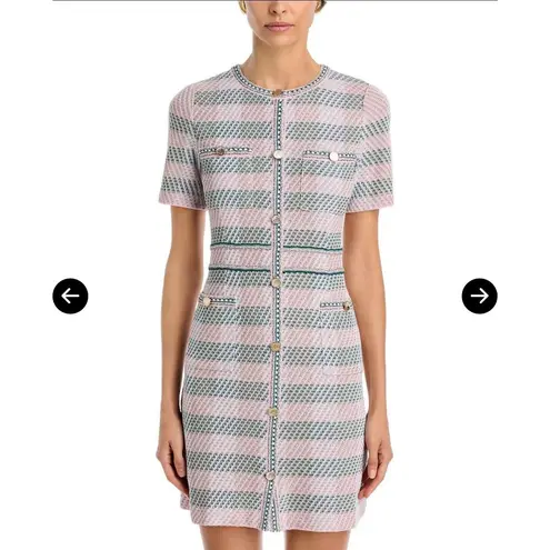 Misook Tweed Shift Dress Women’s Size S Rose Petal Multi Short Sleeve