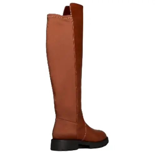 Shoedazzle  Demi Boots Riding Chunky Lug Sole Brown Knee High