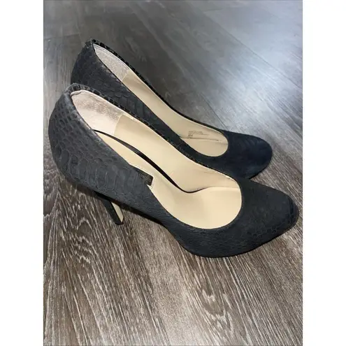 NIB Inc International Concepts Black Seduce 4"Heel Almond Toe Shoes~8M S